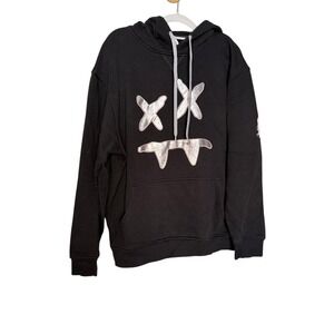 Steve Aoki black hoodie silver face printed men's from the Kokomo collection